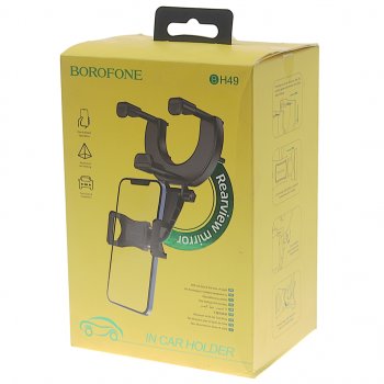 419 р. Держатель телефона на зеркало черный BOROFONE BOROFONE bh49 black  с доставкой в г. Керчь. Увеличить фотографию 4