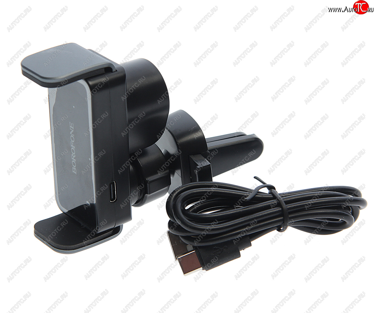 899 р. Держатель телефона на дефлектор BOROFONE BOROFONE bh66 black metal gray  с доставкой в г. Керчь