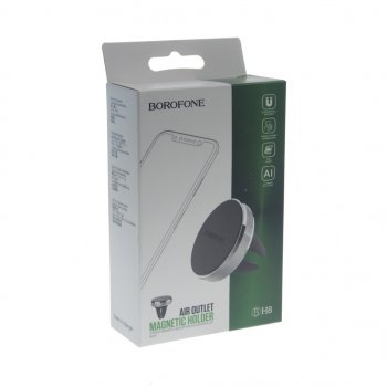 220 р. Держатель телефона на дефлектор магнитный серебристый BOROFONE BOROFONE bh8 silver  с доставкой в г. Керчь. Увеличить фотографию 3