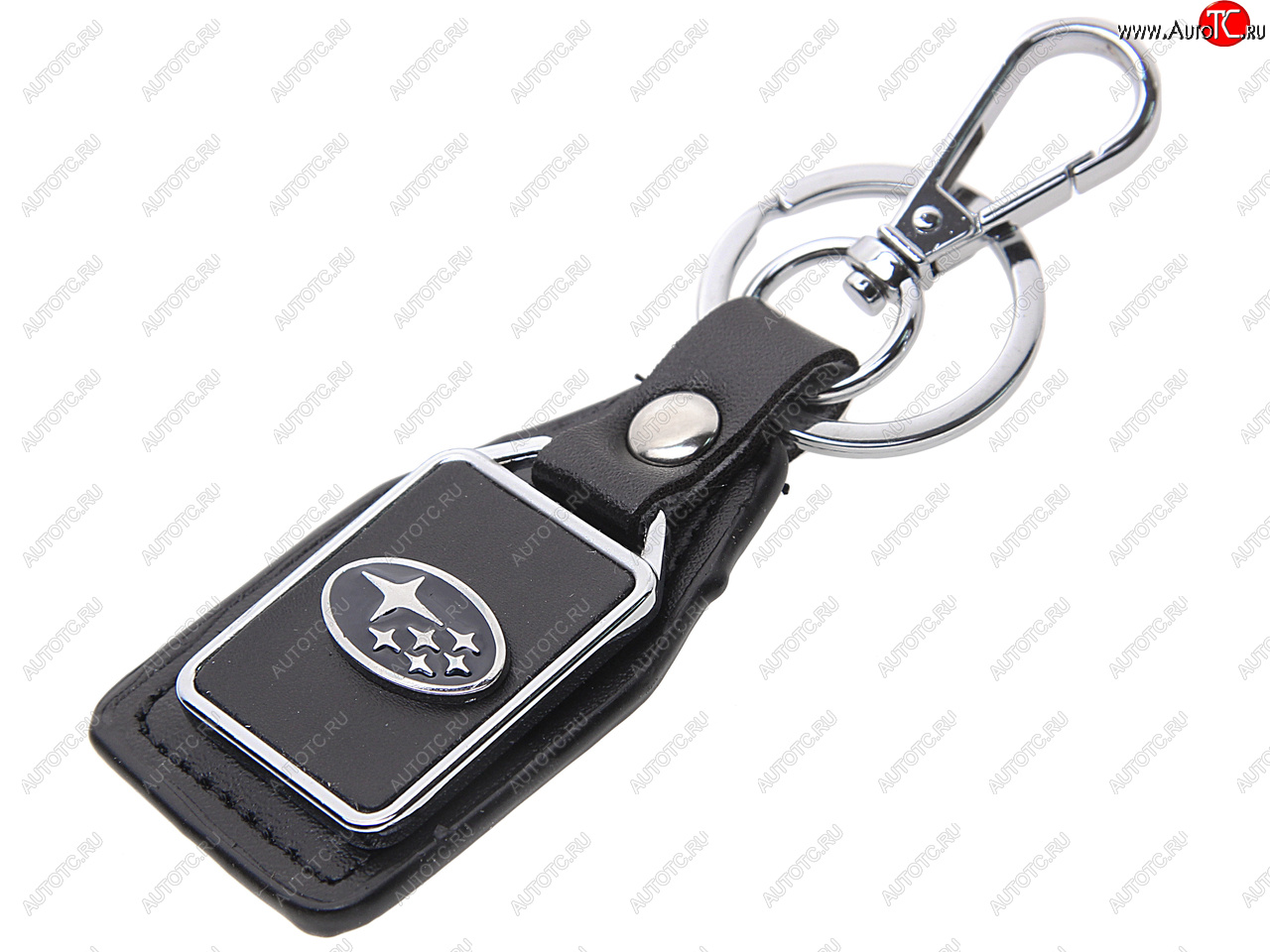 191 р. Брелок SUBARU черный, металл, кожа MASHINOKOM MASHINOKOM bkn 027  с доставкой в г. Керчь