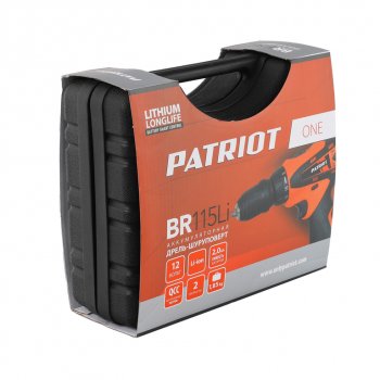5 799 р. Дрель-шуруповерт аккумуляторный 12.0В 2.0Ач (2АКБ Li-Ion,кейс) PATRIOT PATRIOT br 115li  с доставкой в г. Керчь. Увеличить фотографию 10