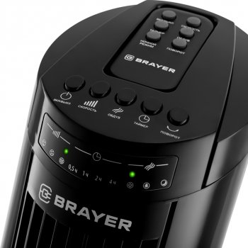 5 949 р. Вентилятор напольный 3 скорости 50Вт колонный, пульт черный BRAYER BRAYER br4958bk  с доставкой в г. Керчь. Увеличить фотографию 2