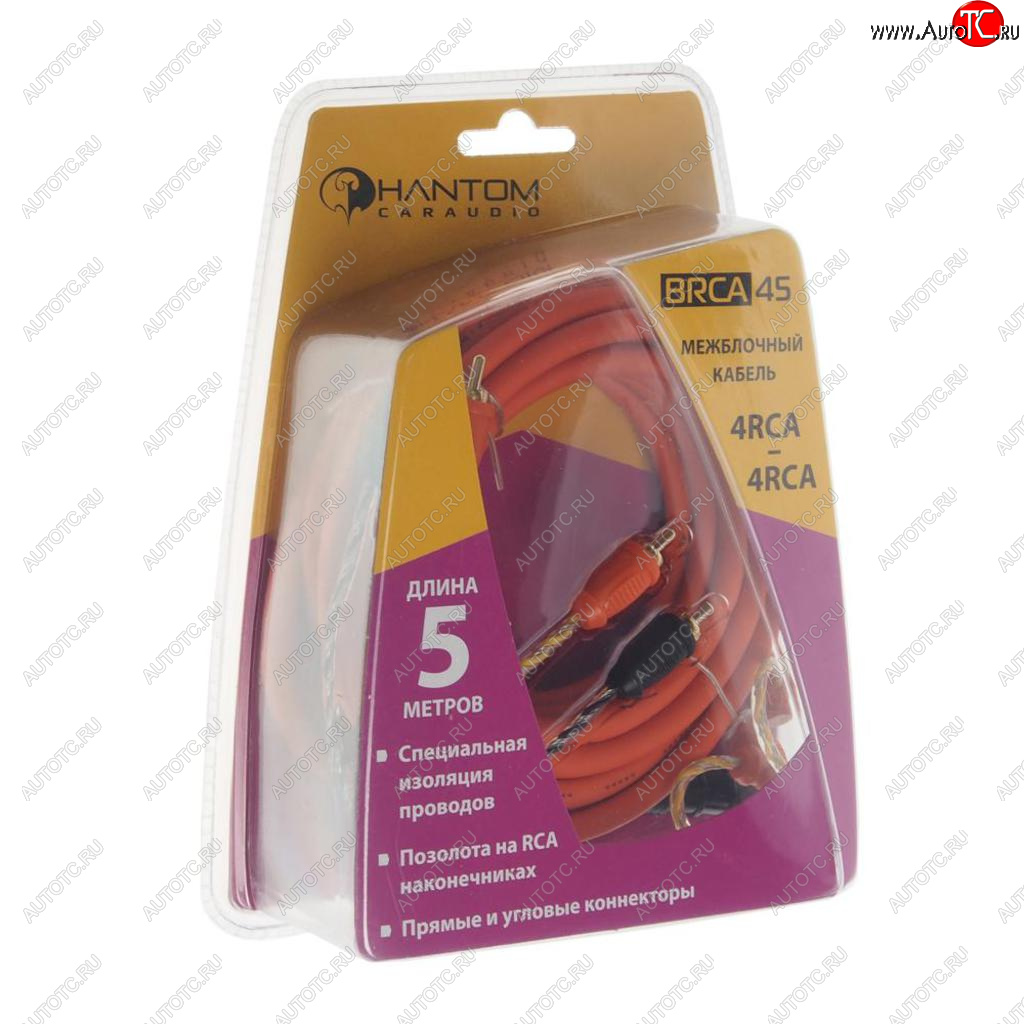 1 299 р. Кабель RCA 4х4 5м PHANTOM PHANTOM brca45  с доставкой в г. Керчь