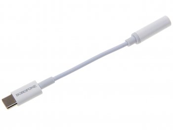299 р. Переходник USB Type C на jack 3.5 белый BOROFONE BOROFONE bv13 white  с доставкой в г. Керчь. Увеличить фотографию 1