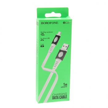 127 р. Кабель micro USB 1м белый BOROFONE BOROFONE bx35 white  с доставкой в г. Керчь. Увеличить фотографию 2