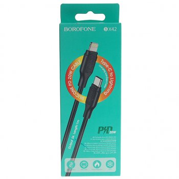 349 р. Кабель iPhone (5-)-USB Type C 1м черный BOROFONE BOROFONE bx42 black  с доставкой в г. Керчь. Увеличить фотографию 2