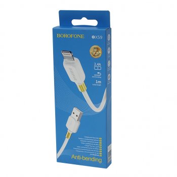 182 р. Кабель iPhone (5-) 1м белый BOROFONE BOROFONE bx59 white  с доставкой в г. Керчь. Увеличить фотографию 2