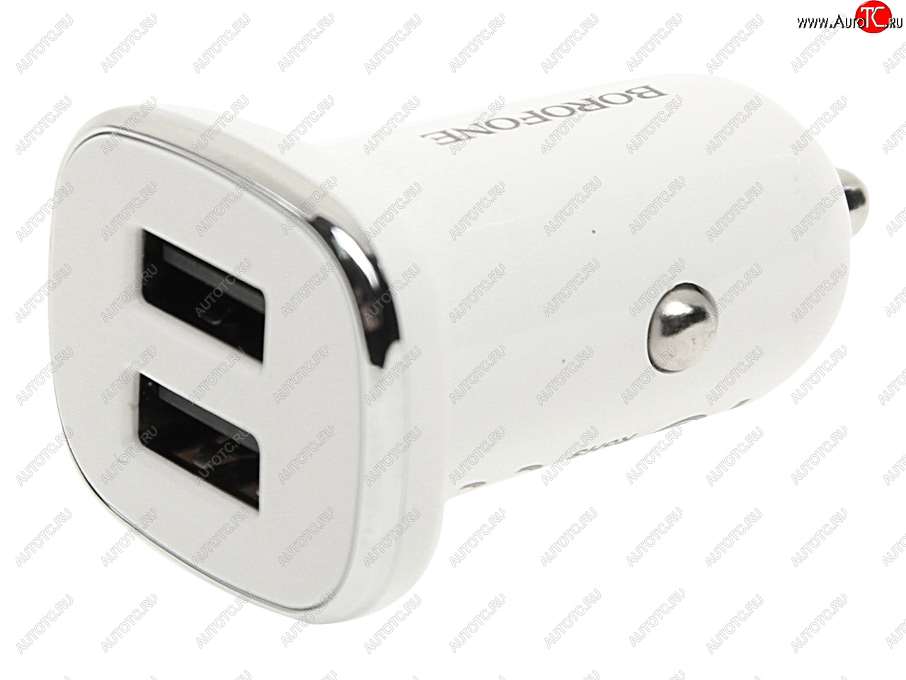 200 р. Устройство зарядное в прикуриватель 2USB 12V белое BOROFONE BOROFONE bz12  с доставкой в г. Керчь