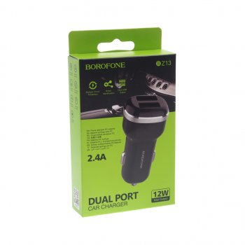 299 р. Устройство зарядное в прикуриватель 2USB 12V черное BOROFONE BOROFONE bz13 black  с доставкой в г. Керчь. Увеличить фотографию 3
