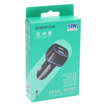 253 р. Устройство зарядное в прикуриватель 2USB 12V черное BOROFONE BOROFONE bz14 black  с доставкой в г. Керчь. Увеличить фотографию 3