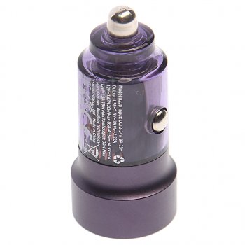 619 р. Устройство зарядное в прикуриватель 1USB + 1 Type C 12V BOROFONE BOROFONE bz20 transparent purple  с доставкой в г. Керчь. Увеличить фотографию 2