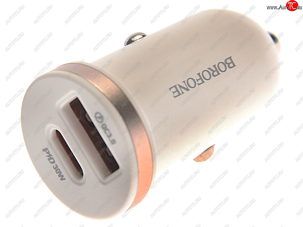 389 р. Устройство зарядное в прикуриватель 1USB + 1 Type C 12V BOROFONE BOROFONE bz22 white  с доставкой в г. Керчь