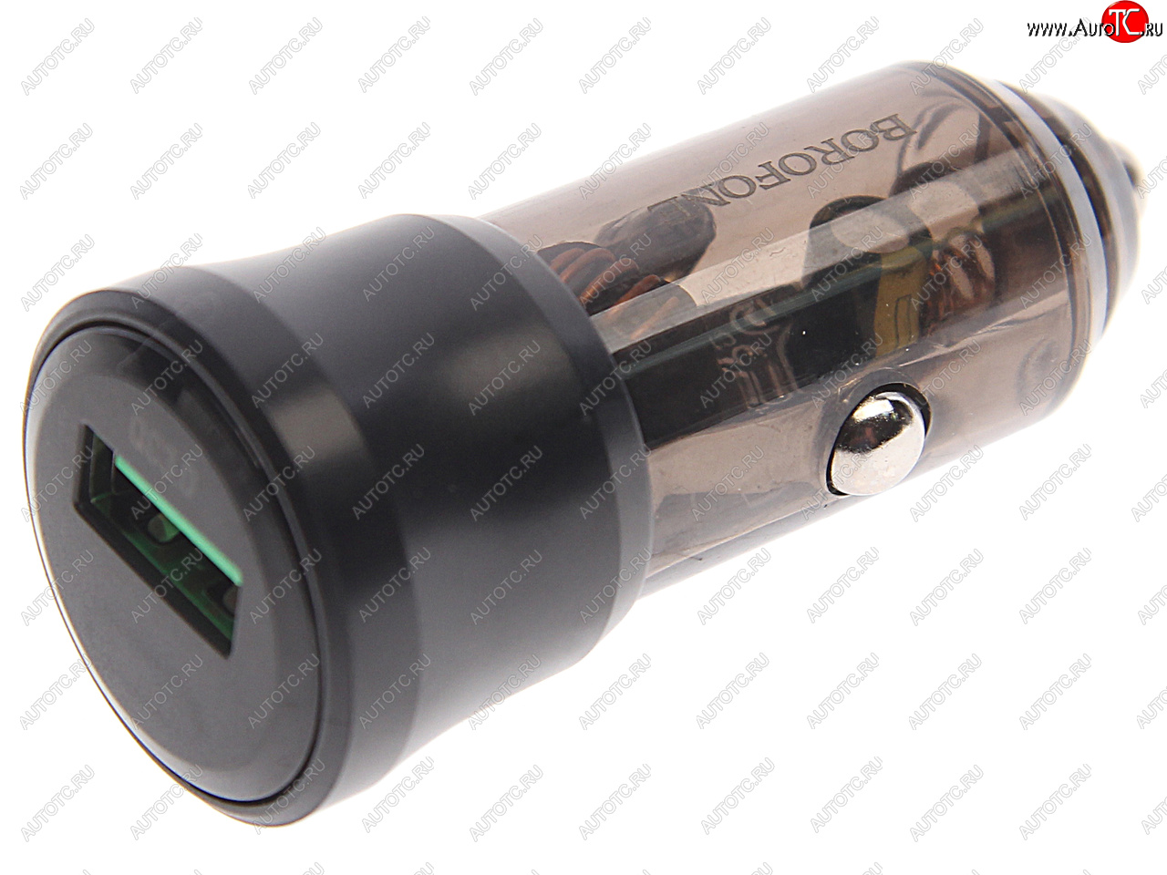 216 р. Устройство зарядное в прикуриватель 1USB 12V BOROFONE BOROFONE bz23 transparent black  с доставкой в г. Керчь