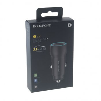 569 р. Устройство зарядное в прикуриватель 2USB 12-24V 3.1A черный BOROFONE BOROFONE bz9 black  с доставкой в г. Керчь. Увеличить фотографию 3