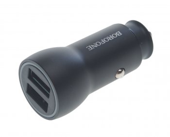 569 р. Устройство зарядное в прикуриватель 2USB 12-24V 3.1A черный BOROFONE BOROFONE bz9 black  с доставкой в г. Керчь. Увеличить фотографию 1