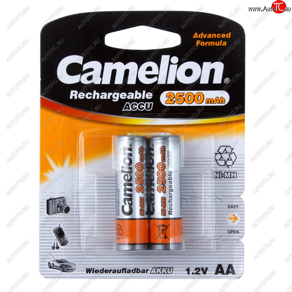 1 049 р. Батарейка AA HR6 1.2V аккумулятор Ni-MH 2500mAh блистер (2шт.) CAMELION CAMELION c-250aakcбл  с доставкой в г. Керчь