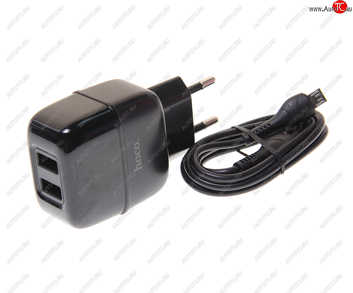 599 р. Устройство зарядное в розетку 2 USB 2.1A HOCO HOCO c77a black  с доставкой в г. Керчь