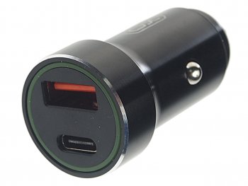 Устройство зарядное в прикуриватель 1USB + 1 Type C 12V черное XO XO cc32 black