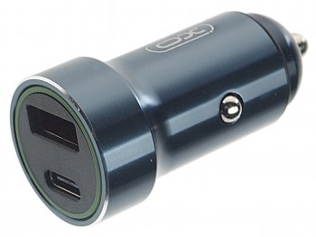 Устройство зарядное в прикуриватель 1USB + 1 Type C 12V синее XO XO cc32 blue