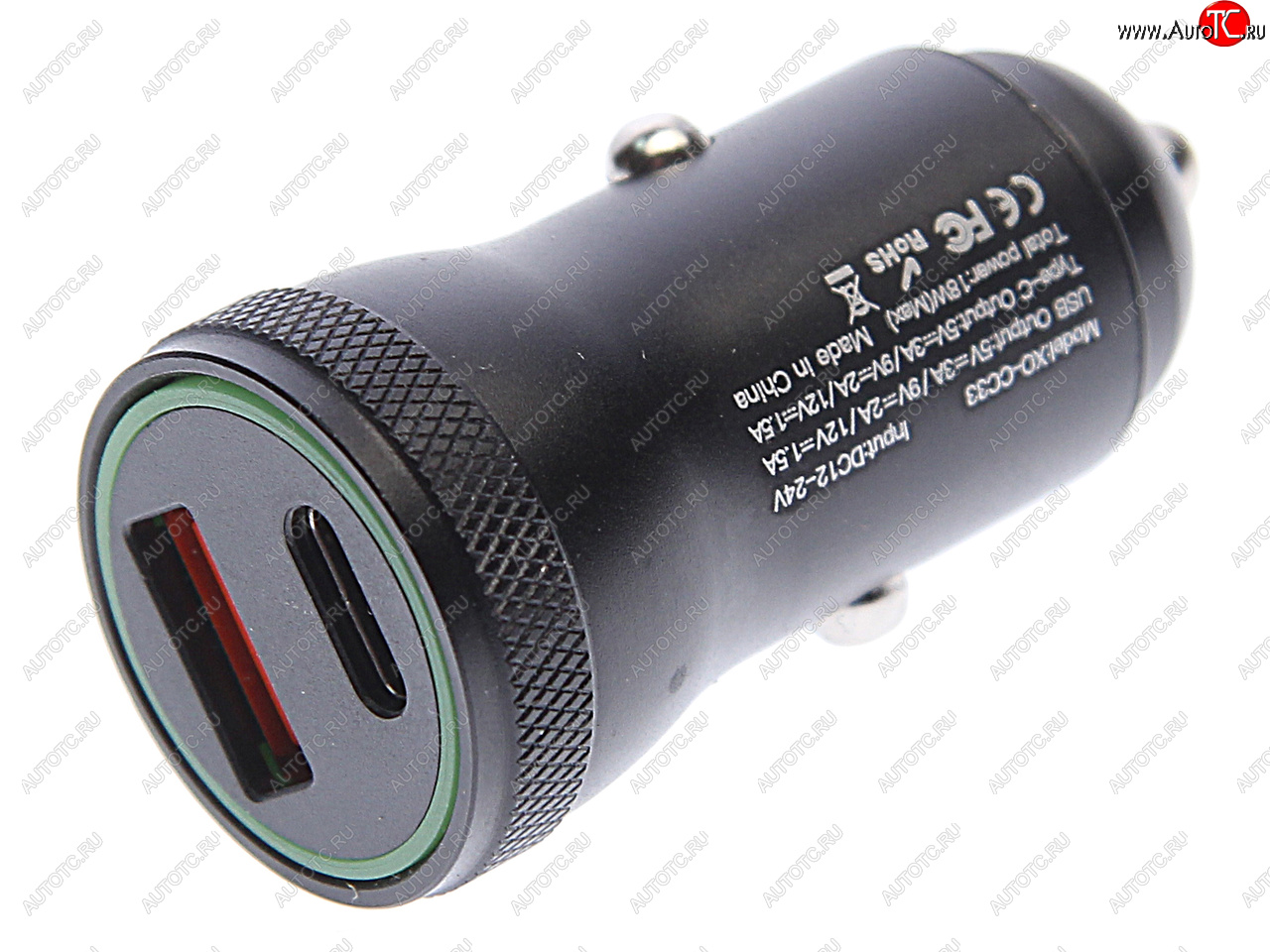 569 р. Устройство зарядное в прикуриватель 1USB + 1 Type C 12V черное XO XO cc33 black  с доставкой в г. Керчь