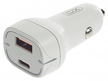 Устройство зарядное в прикуриватель 1USB + 1 Type C 12V белое XO XO cc37 white