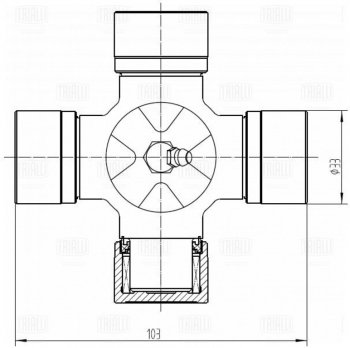 1 299 р. Крестовина ISUZU NQR71,NPR/NMR85 (103.00х33.00) TRIALLI TRIALLI cc774 TRIALLI cc774  с доставкой в г. Керчь. Увеличить фотографию 1