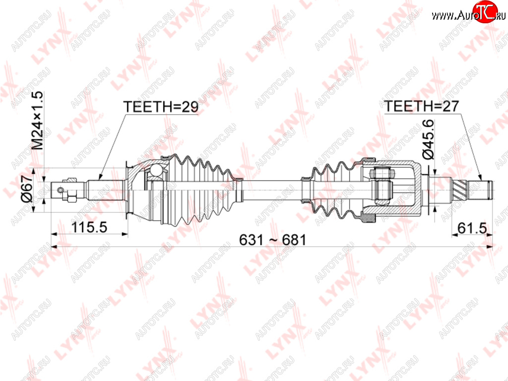 9 999 р. ШРУС внутренний NISSAN Pathfinder (05-) комплект LYNX LYNX cd1111  с доставкой в г. Керчь