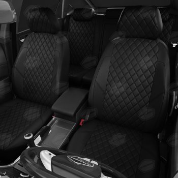 7 199 р. Чехлы сидений для Chevrolet Aveo (майка, 9 предм., экокожа) AVTOLIDER Chevrolet Aveo T200 седан (2003-2008) (черные)  с доставкой в г. Керчь. Увеличить фотографию 8