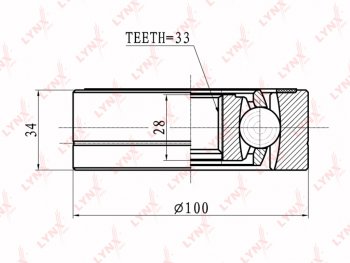 5 549 р. ШРУС внутренний VW Golf (87-) AUDI A3 (97-) SEAT Leon (00-) SKODA Octavia (97-) комплект LYNX LYNX ci8008  с доставкой в г. Керчь. Увеличить фотографию 1