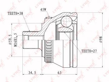 3 399 р. ШРУС наружный VW Passat (96-05) AUDI A4 (95-01) SKODA Superb (01-08) комплект LYNX LYNX co1202a  с доставкой в г. Керчь. Увеличить фотографию 6