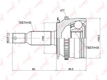 ШРУС наружный MITSUBISHI L200 (05-) LYNX LYNX co3774a