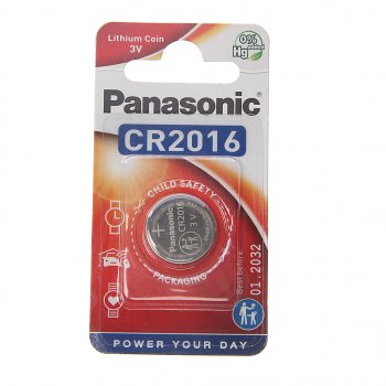 Батарейка CR2016 3V таблетка (пульт сигнализации,ключ) блистер (1шт.) Lithium Power PANASONIC PANASONIC cr-2016el1b cr2032 bl1