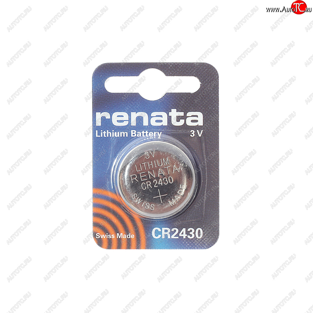 299 р. Батарейка CR2430 3V таблетка (пульт сигнализации, ключ) блистер (1шт.) Lithium RENATA RENATA cr 2430  с доставкой в г. Керчь