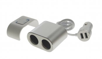 869 р. Разветвитель прикуривателя 2-х гнездовой 12-24V 2USB BASEUS BASEUS crdyq-0s BASEUS crdyq-0s  с доставкой в г. Керчь. Увеличить фотографию 2
