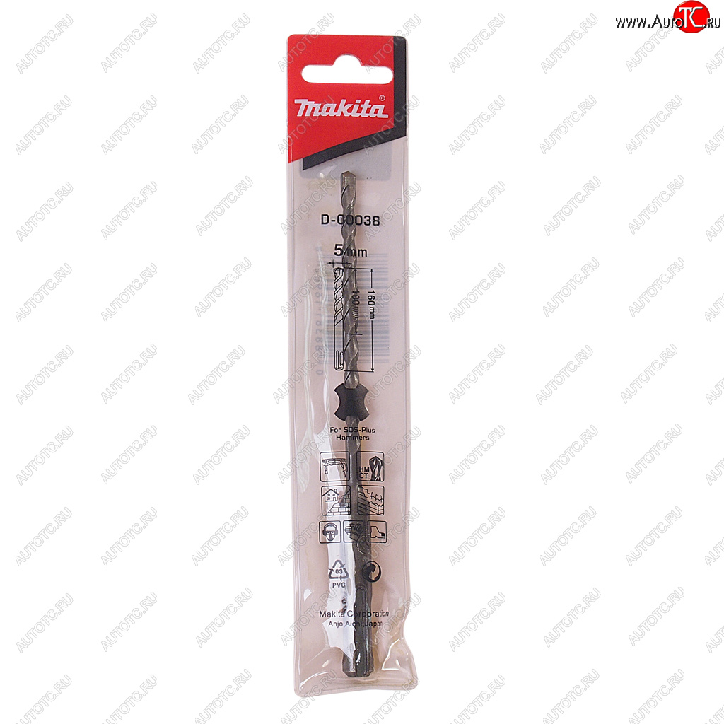 142 р. Бур SDS+ 5.0х160мм MAKITA MAKITA d-00038  с доставкой в г. Керчь
