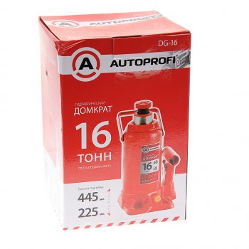 5 099 р. Домкрат бутылочный 16т 225-445мм AUTOPROFI AUTOPROFI dg-16  с доставкой в г. Керчь. Увеличить фотографию 3