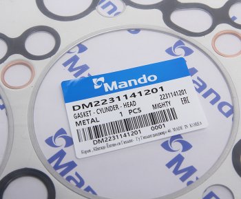 161 р. Прокладка головки блока HYUNDAI HD65,72,County дв.D4AF t=1.40мм (M) MANDO MANDO dm2231141201  с доставкой в г. Керчь. Увеличить фотографию 2