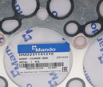 1 269 р. Прокладка головки блока HYUNDAI HD65,72,County дв.D4AF t=1.35мм (M) MANDO MANDO dm2231141210  с доставкой в г. Керчь. Увеличить фотографию 2