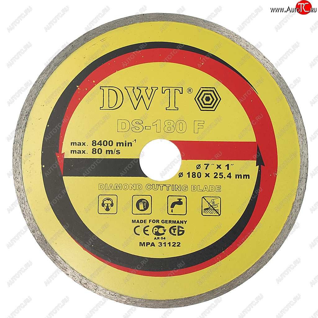 629 р. Круг отрезной 180х22мм алмазный сплошной DWT DWT ds-180 f DWT ds-180 f  с доставкой в г. Керчь