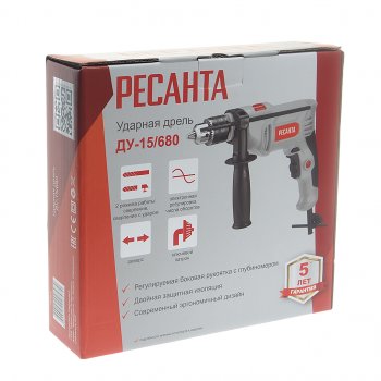 3 399 р. Дрель ударная 680Вт РЕСАНТА РЕСАНТА ду-15680  с доставкой в г. Керчь. Увеличить фотографию 7