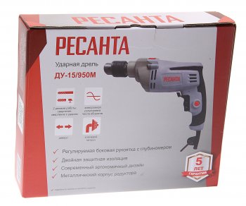 4 799 р. Дрель ударная 950Вт РЕСАНТА РЕСАНТА ду-15950м  с доставкой в г. Керчь. Увеличить фотографию 4