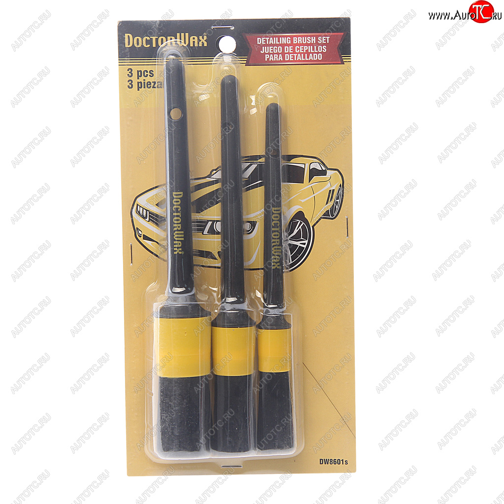 819 р. Набор кисточек для детейлинга 3шт. DOCTOR WAX DOCTOR WAX dw8601s  с доставкой в г. Керчь