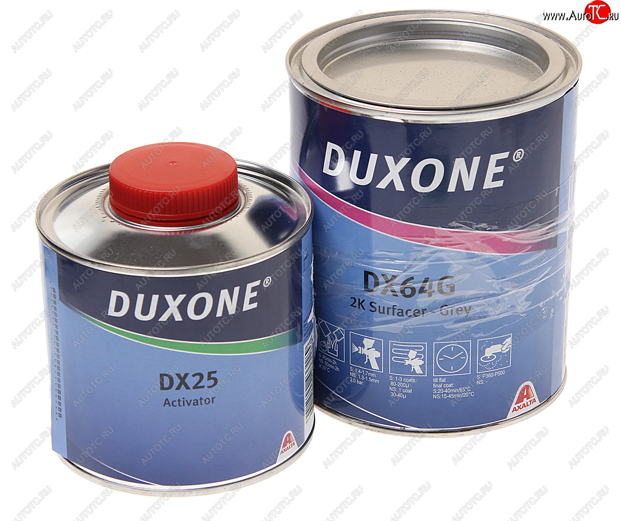 2 299 р. Грунт серый DX64G 1л с отвердителем DX20 0.25л DUXONE DU PONT dx64gdx20025  с доставкой в г. Керчь