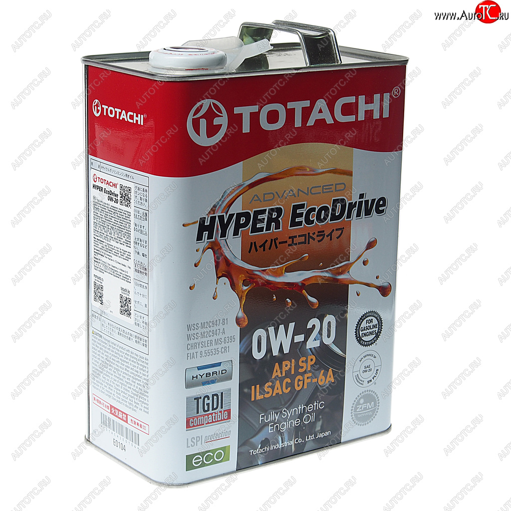 3 999 р. Масло моторное HYPER ECODRIVE SPGF-6A 0W20 синт.4л TOTACHI TOTACHI e0104  с доставкой в г. Керчь