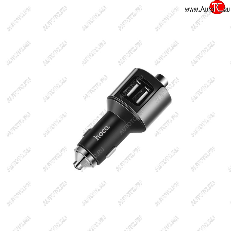 1 259 р. Устройство зарядное в прикуриватель с трансмиттером (bluetooth,hands free) HOCO HOCO e19 metal gray  с доставкой в г. Керчь