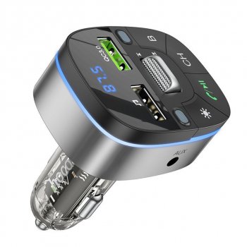 1 289 р. Устройство зарядное в прикуриватель с трансмиттером (bluetooth,hands free) HOCO HOCO e71 jazz black HOCO e71 jazz black  с доставкой в г. Керчь. Увеличить фотографию 2