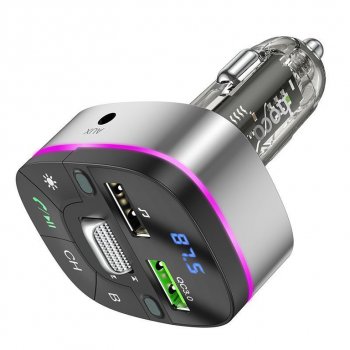 1 289 р. Устройство зарядное в прикуриватель с трансмиттером (bluetooth,hands free) HOCO HOCO e71 jazz black HOCO e71 jazz black  с доставкой в г. Керчь. Увеличить фотографию 3