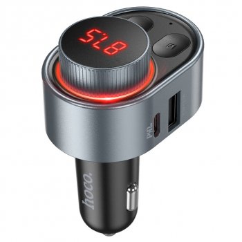 1 279 р. Устройство зарядное в прикуриватель с трансмиттером (bluetooth,hands free) HOCO HOCO e72 metal gray  с доставкой в г. Керчь. Увеличить фотографию 4