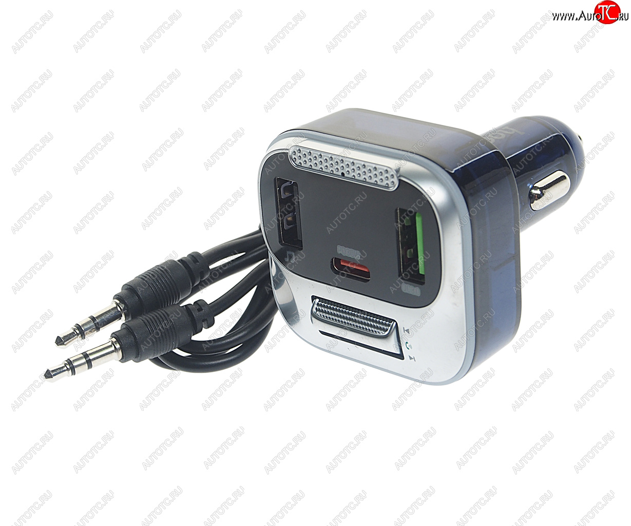 1 499 р. Устройство зарядное в прикуриватель с трансмиттером (bluetooth,hands free) HOCO HOCO e75 тмн-синий  с доставкой в г. Керчь