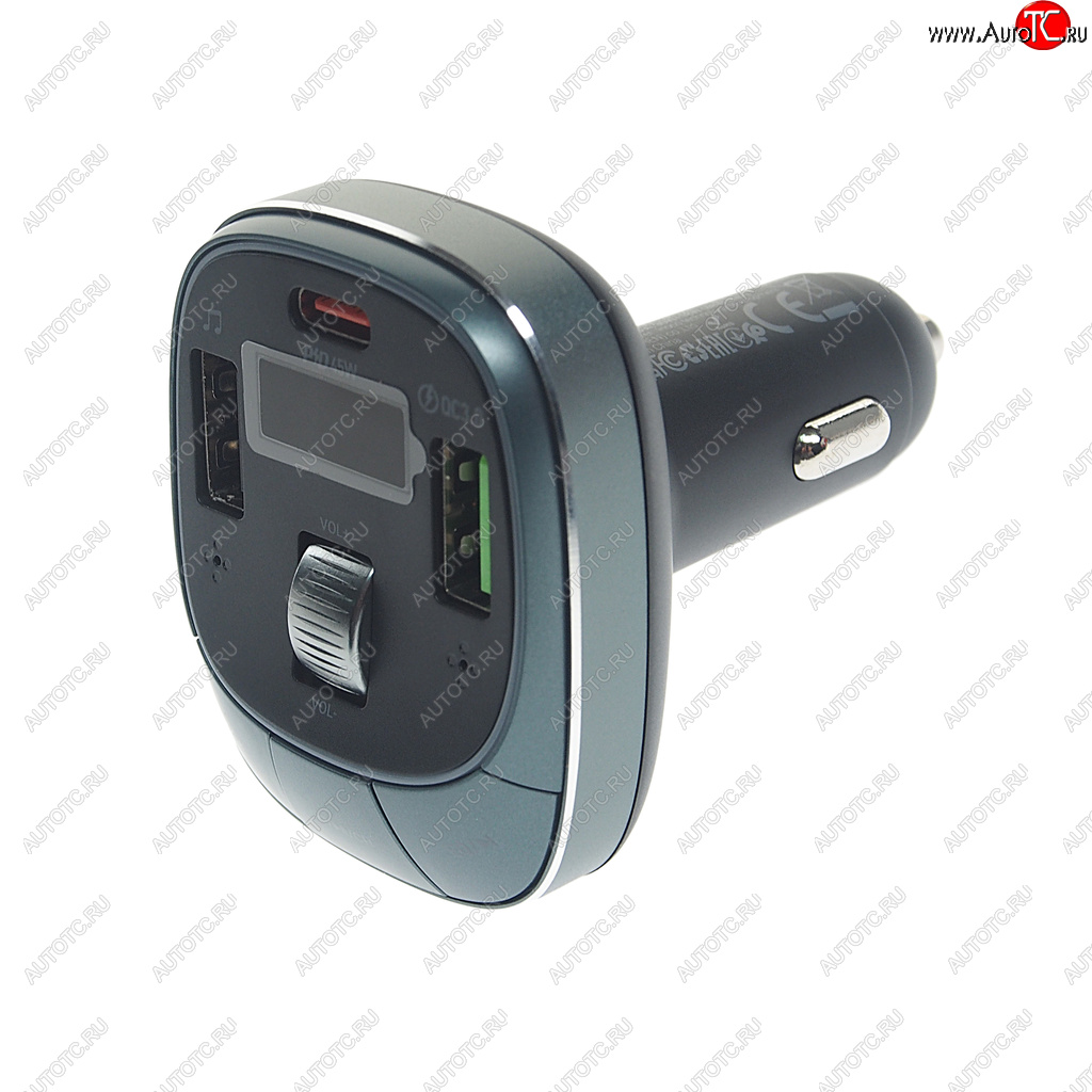 1 669 р. Устройство зарядное в прикуриватель с трансмиттером (bluetooth,hands free) HOCO HOCO e76 серый  с доставкой в г. Керчь